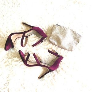 Steve Madden Heels Velvet Zipper Back